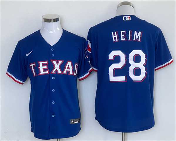 Men%27s Texas Rangers #28 Jonah Heim Royal With Patch Cool Base Stitched Jersey->texas rangers->MLB Jersey